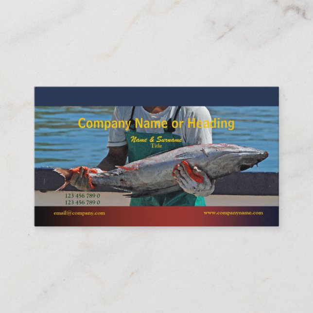 Commercial fishing harbor tuna CUSTOMIZE Business Card (Front)