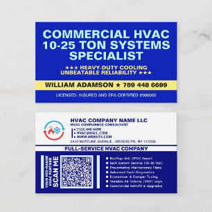 Commercial HVAC   10-25 Ton Systems Specialist Business Card