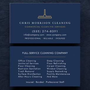 Commercial Janitorial Cleaning Business Card