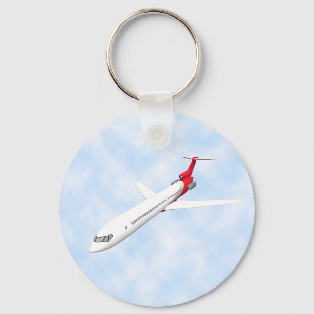 Commercial Jet Airplane: 3D Model: Keychain (Front)