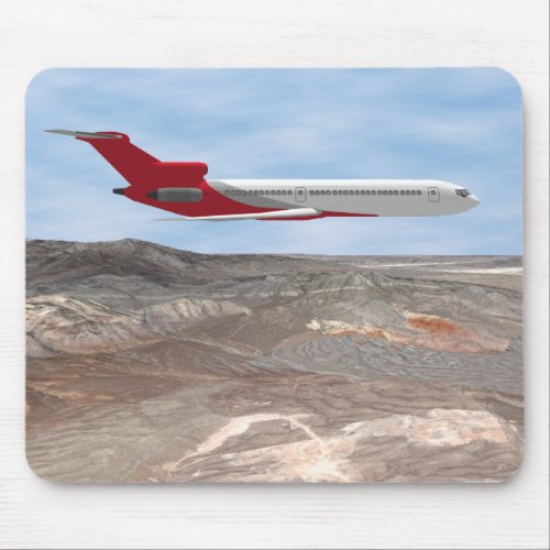 Commercial Jet Airplane 3D Model Mouse Pad