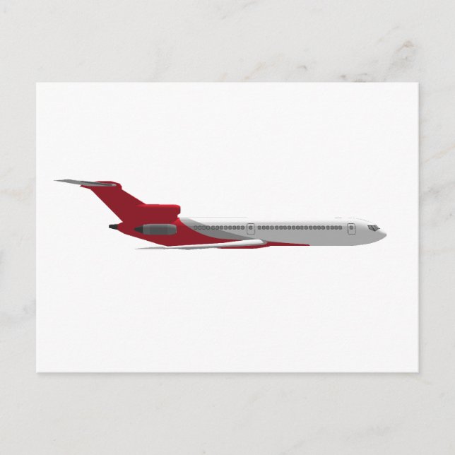 Commercial Jet Airplane: 3D Model: Postcard (Front)