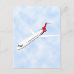 Commercial Jet Airplane: 3D Model: Postcard