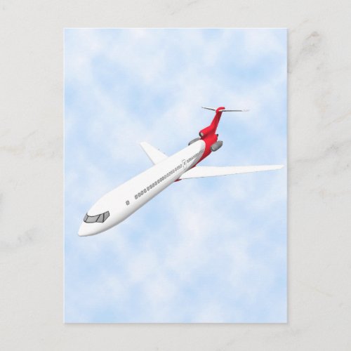 Commercial Jet Airplane 3D Model Postcard