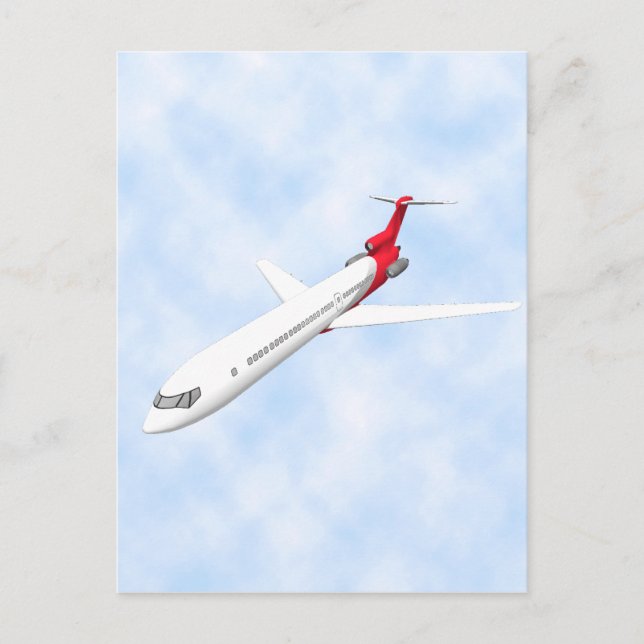 Commercial Jet Airplane: 3D Model: Postcard (Front)