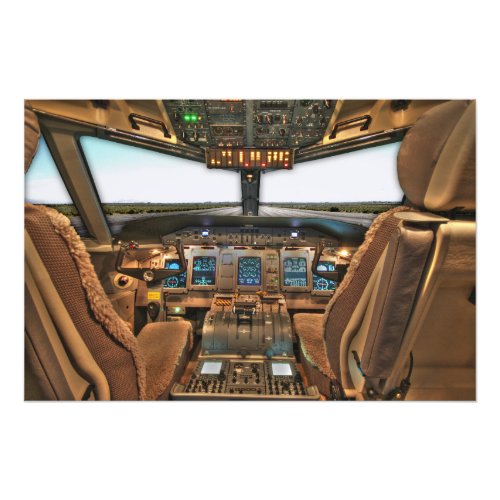Commercial Jet Cockpit Photo Print