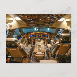 Commercial Jet Cockpit  Postcard