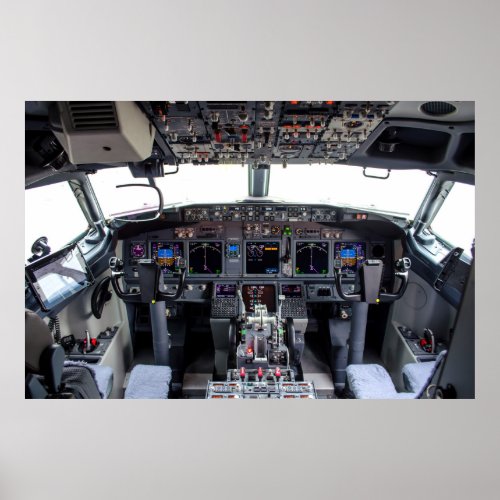 Commercial Jet Cockpit Poster