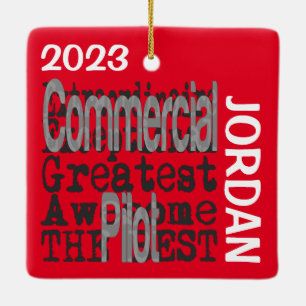 Commercial Pilot Extraordinaire CUSTOM Ceramic Ornament