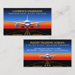 Commercial Pilot Trainer Flight Business Cards | Zazzle