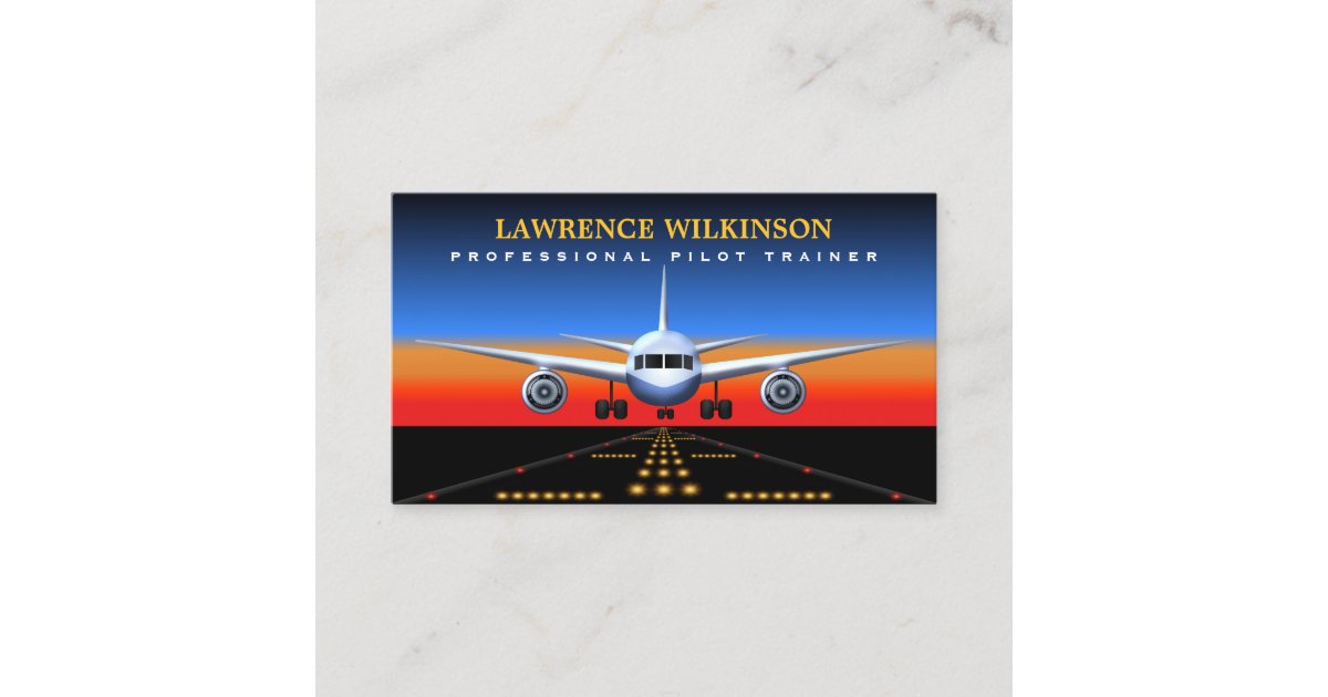 Commercial Pilot Trainer Flight Business Cards | Zazzle
