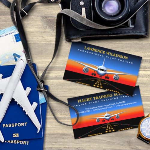 Commercial Pilot Trainer Flight Business Cards