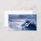 Commercial Plane in Sky Aviation Business Cards (Front/Back)