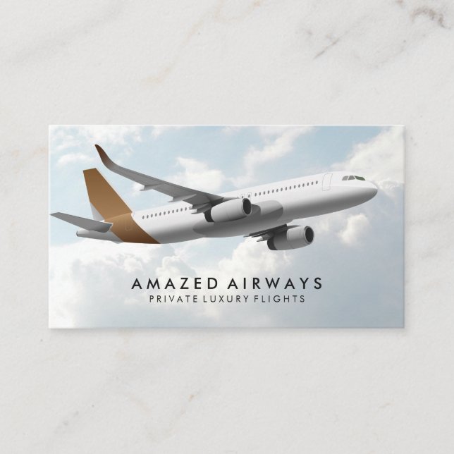 Commercial Plane in the Sky Business Card (Front)