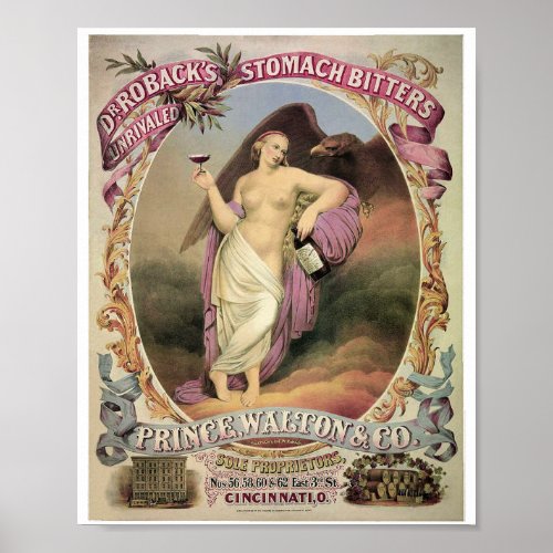 Commercial poster for Dr Robacks Stomach Bitters