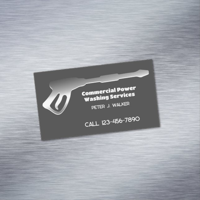 Commercial Pressure Washing Premium Business Card Magnet (In Situ)