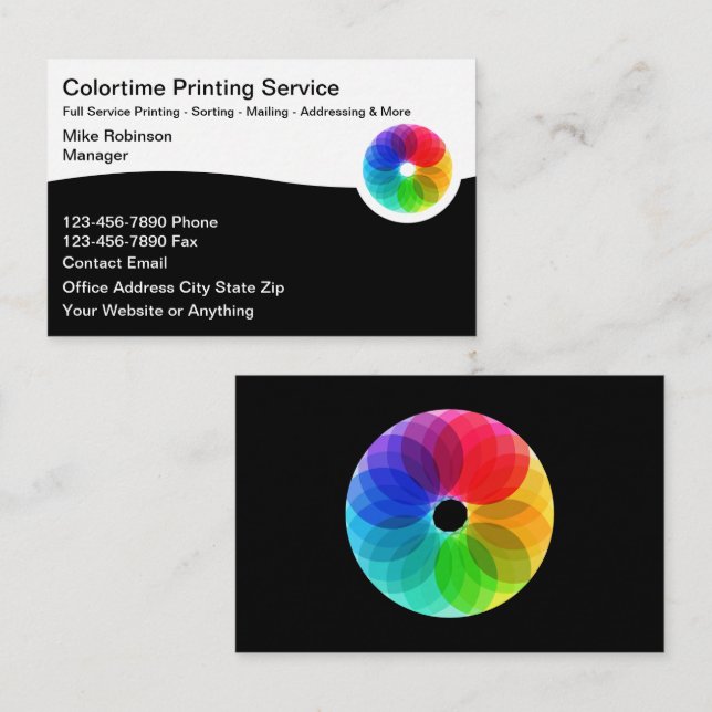 Commercial Printing Services Business Cards (Front/Back)