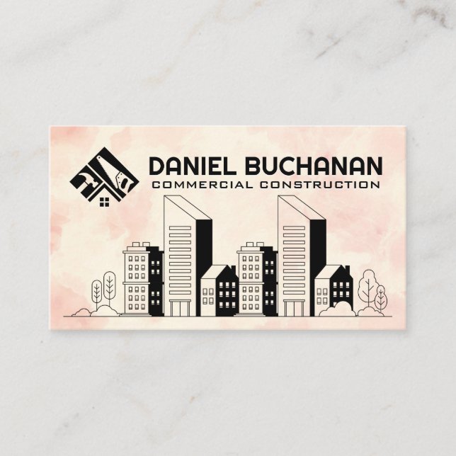 Commercial Properties | City Skyline Business Card (Front)