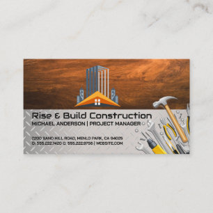 Commercial Properties Contractor Builder Tools Business Card