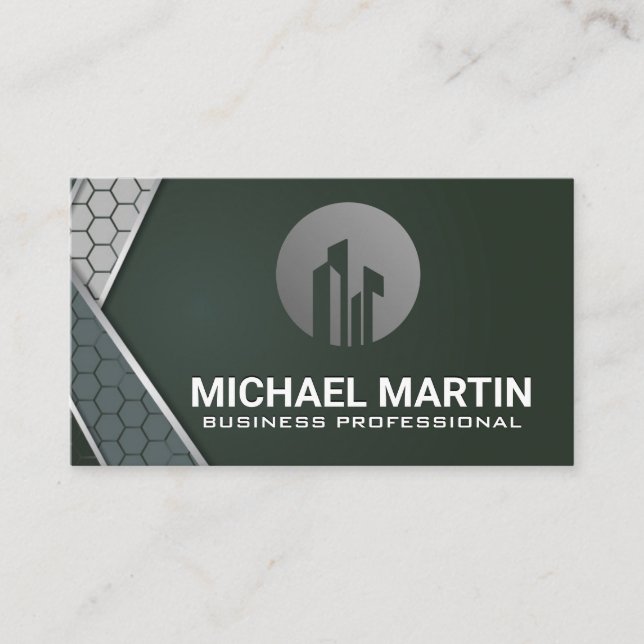 Commercial Real Estate Building | Properties Business Card (Front)
