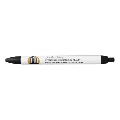 Commercial Real Estate Company Simple Chic Custom Black Ink Pen