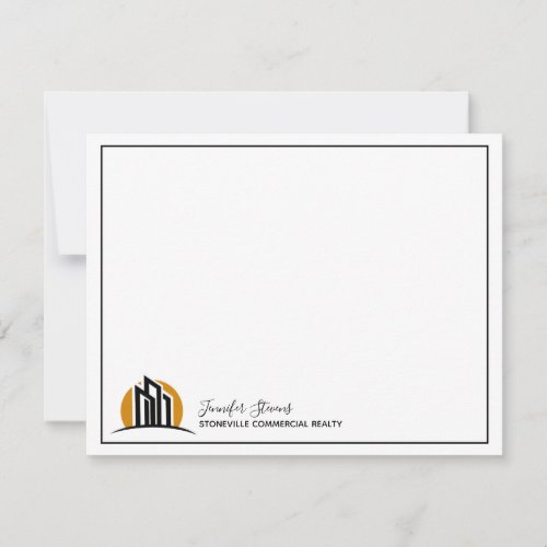 Commercial Real Estate Company Simple Chic Custom Note Card