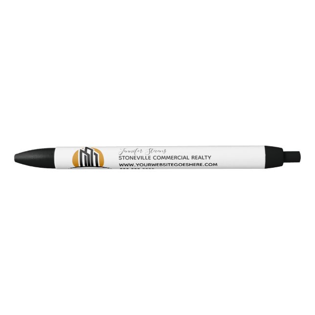 Commercial Real Estate Company Simple Chic Custom Pen (Front)