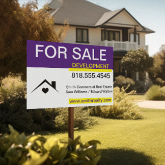 Commercial Real Estate Development for Sale Sign