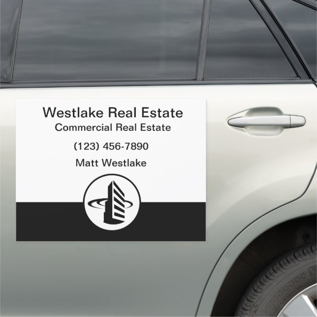 Commercial Real Estate Logo Template Car Magnet (In Situ)