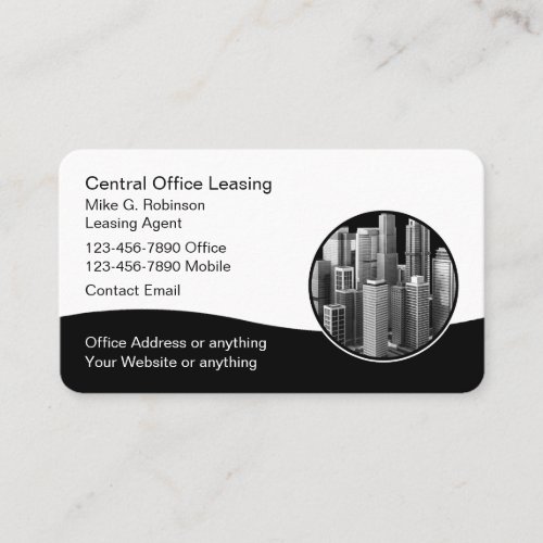 Commercial Real Estate Office Leasing Business Card