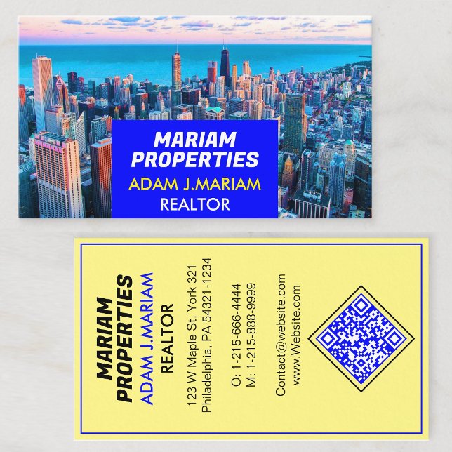 Commercial Real Estate QR Visiting (Realtor) Business Card (Business Card for Realtors)