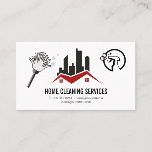 Commercial Residential Logo  Maid Spray Duster Business Card