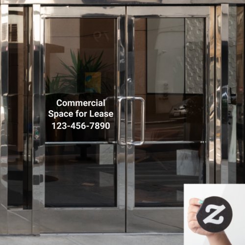 Commercial Space for Lease Sign Window Cling