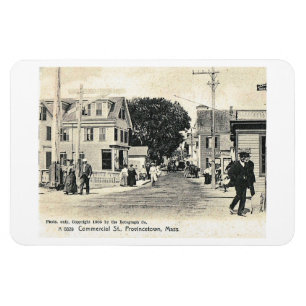 Commercial St, Provincetown, Vintage Postcard Magnet