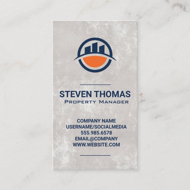 Commercial Town City Buildings Business Card (Front)