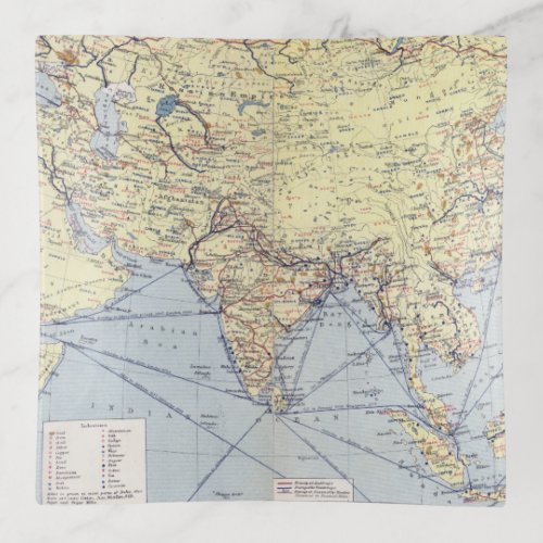 Commercial Trade Routes  South Asia Trinket Tray