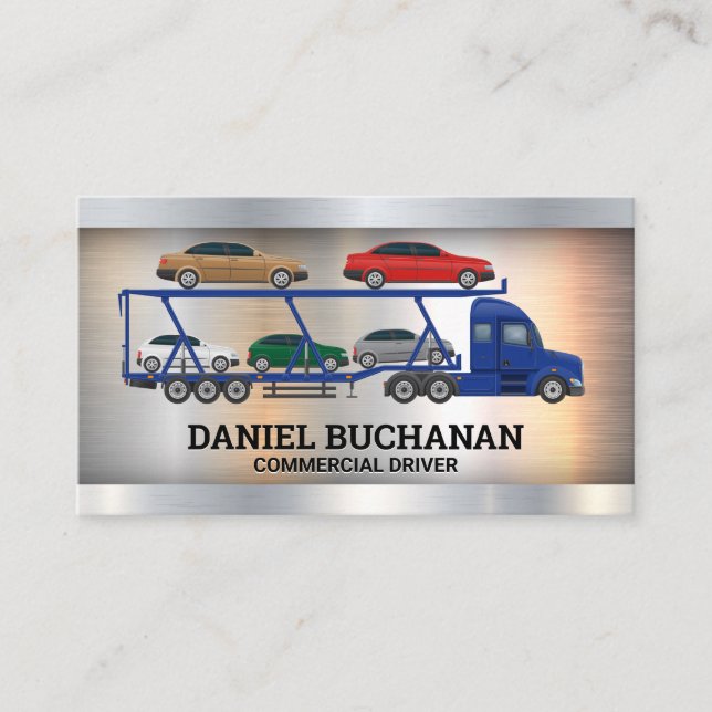 Commercial Truck Deliver Logo Business Card (Front)