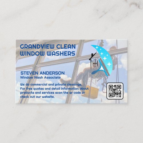 Commercial Window Cleaner | Sanitizing Services Business Card