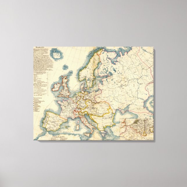 Commerciale Industrial Map of Europe Canvas Print (Front)