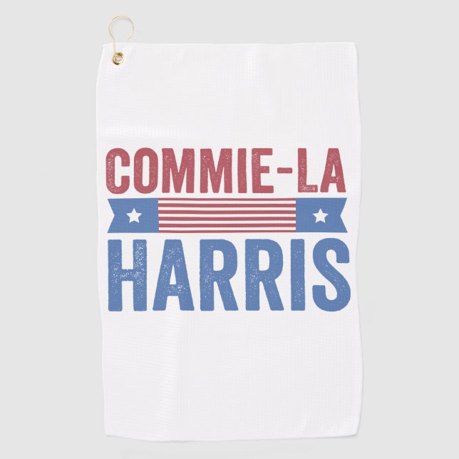 Commie-La Harris 2024 Funny Anti Kamala Harris Golf Towel (Front)