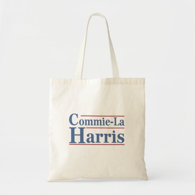 Commie-La Harris 2024 Funny Anti Kamala Harris Tote Bag (Front)