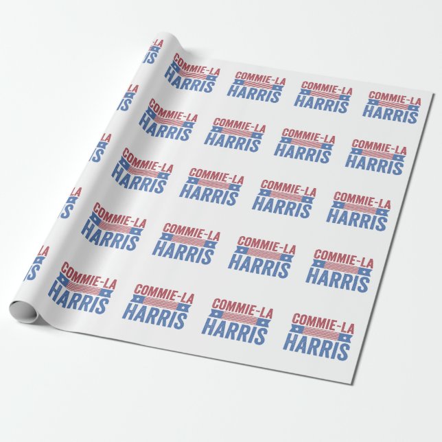 Commie-La Harris 2024 Funny Anti Kamala Harris Wrapping Paper (Unrolled)