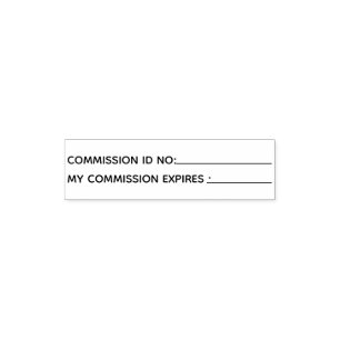 Commission number and expiration date combo notary self-inking stamp