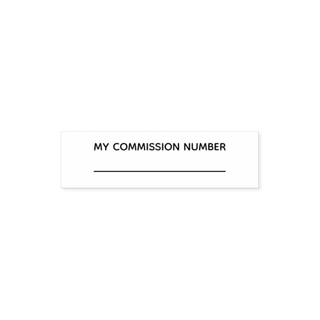 Commission number supplementary notary public self-inking stamp (Design)