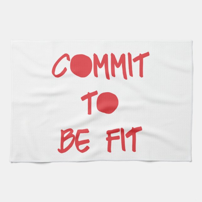 Commit to be Fit Motivational Workout Gym Towel (Horizontal)