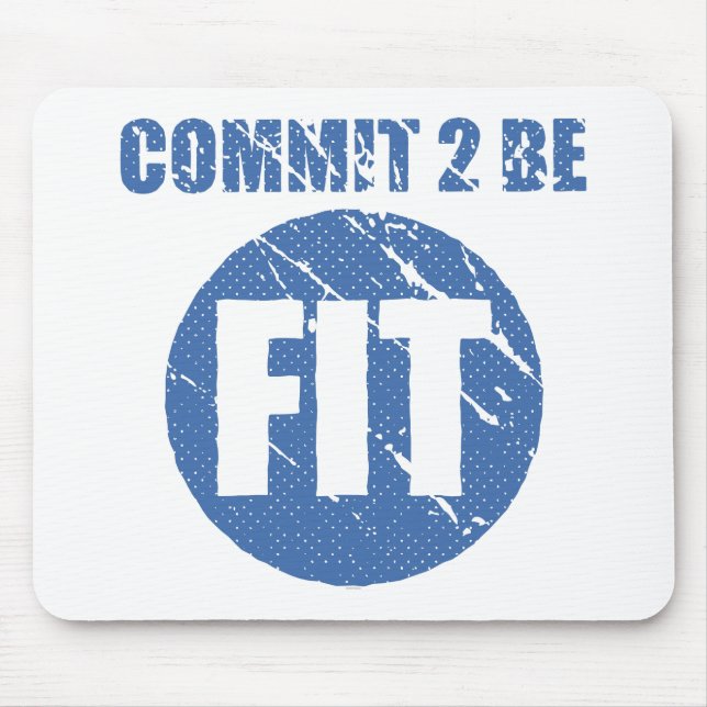 Commit to be Fit | Retro Style | CERULEAN Mouse Pad (Front)