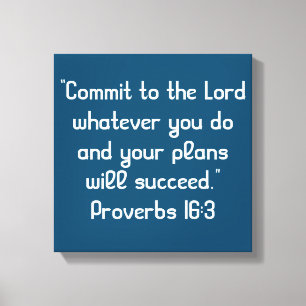 "Commit to the Lord" 12 x 12 Scripture Canvas Print
