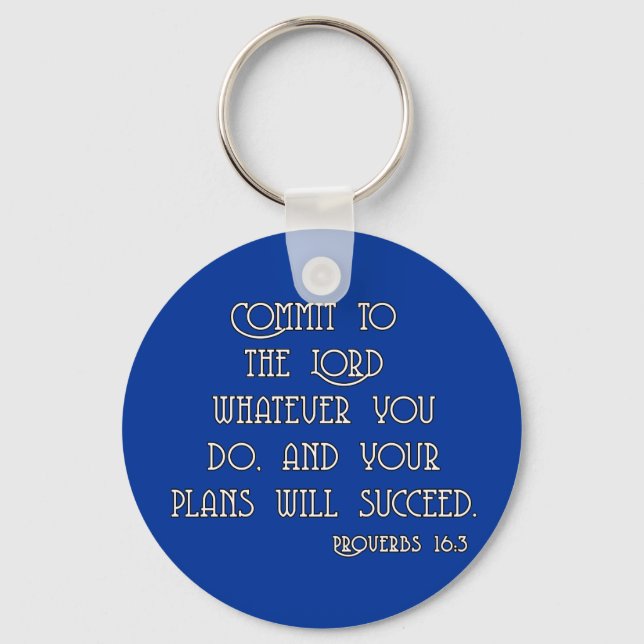 Commit to the Lord Bible Quote Tshirts Keychain (Front)