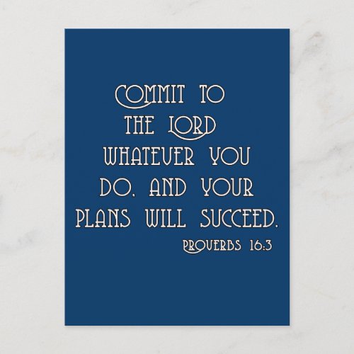 Commit to the Lord Bible Quote Tshirts Postcard