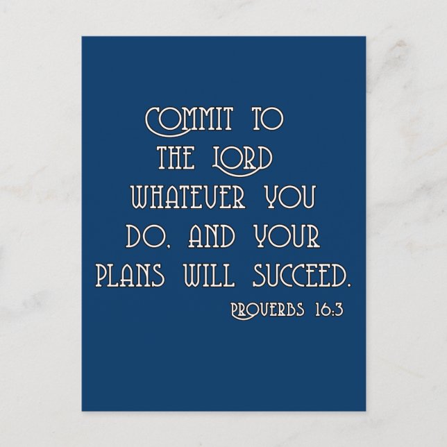Commit to the Lord Bible Quote Tshirts Postcard (Front)